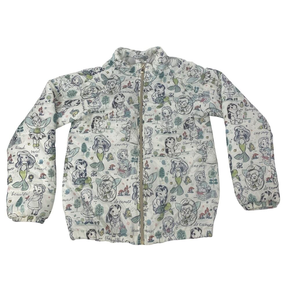 Disney Princess Mermaid Fairy Tale Jacket Girls Size 9/10 Lightweight Zip Up